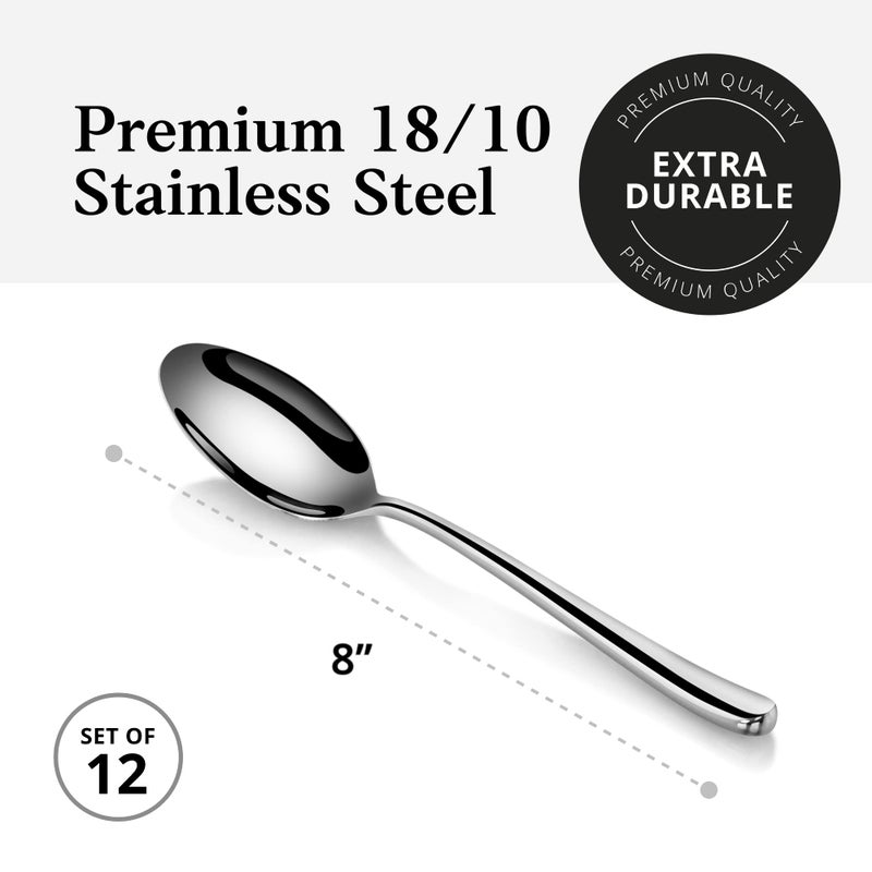 Artaste Rain II Forged 18/10 Stainless Steel (Silver (Set of 12), Dinner Spoon (8-Inch)) - Image 5